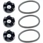 Felji 3 Pack Rubber Blade Gears + 3 Gaskets Combo for NutriBullet 600W 900W NB-1