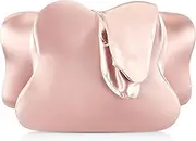 Hahafelt Cervical Neck Pillowcase (Only Pillowcase) Satin Pillow Cover with Zipper Ergonomic Contour Pillow Cover for Side Back Stomach Sleepers(Coral,Queen Size)