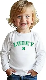 [Ritatte] Toddler St. Patrick's Day Shirt Baby Boy Girl Lucky Shamrock Long Sleeve T-Shirt Irish Clover Tees Cotton Tops 1-5T