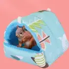 Guinea Pigs Bed Bite Resistant Plush Lining Mini Hamster Sleeping House Shed Hut