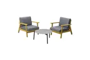 Livsip Outdoor Lounge Set 3PCS 70cm Grey Coffee Side Table