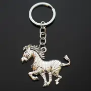 Zebra Africa Wild 2" Stripes Pinto Pendant Charm Silver Keychain Gift