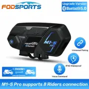 M1-S Pro Motorcycle Intercom Headset 8 Riders Bluetooth Interphone Helmet 2000m