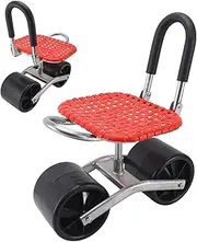 Garden Seat with 2 Rolling Wheels, Adjustable Garden Stool on Wheels, Comfortable Rolling Garden Seat, Multifunctional Sturdy Gardening Workseats Rolling Stool