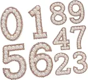 MOKKHNB 10pcs Iron Rhinestone Pearl Number Patches for DIY Clothing Stylish Decorative Appliques for T Shirts Skirts Easy to Apply Fashion Accessories