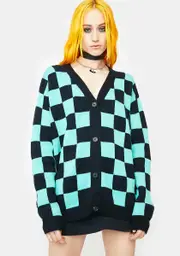 [Edikted] Nolan Check Oversized Cardigan