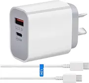 USB C Charger, 25W Super Fast Charger Dual Port USB C Wall Charger, Quick Charging 3.0 Block Compatible with Samsung Galaxy S22/S21/S20/Note 20, iPhone 13/12 /X, iPad, Pixel, Nintendo Switch and More