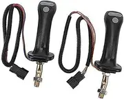 MEXWLOP 2 Pcs 3 Button Excavator Joystick Handles 6 Pin Black Aluminum Alloy, for Mini, Excavator Joystick Handle, for DH DX150 215 225 300 37020119C Excavator Handle