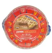 Genuine Pyrex Originals 9.5" Glass Flavor Saver Pie Plates Deep Dish New 2