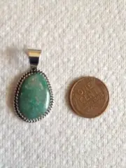l Arizona Natural Turquoise Pendant artisan Navajo Avin Joe PD2044
