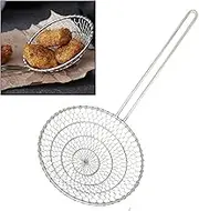 Hicook Stainless Steel Kitchen Spider Strainer Skimmer Ladle Food Dumpling Noodle Strainer for Pasta Spaghetti Noodles and Frying, 7 inches