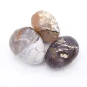 Purple Chalcedony 3x Tumbled Stones 25x35mm