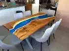 Luxury Blue Marble Coffee Table – Solid Stone Top – Designer Living Room Decor
