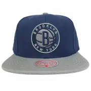 Brooklyn Nets Mitchell & Ness NBA Snapback Cap Hat 3D Logo Navy Gray NWT