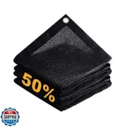 DIFY 5×10 FT, 50% Shade Fabric Sun Shade Cloth with Grommets, Black Outdoor M