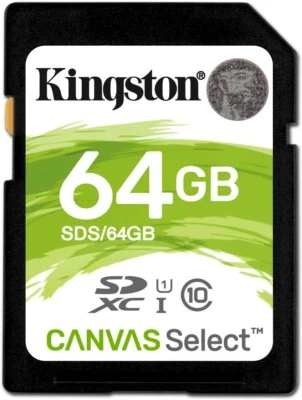 Kingston Technology Canvas Select Class 10/UHS-I 64 GB SDXC Flash Memory Card