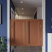 Cafe Swinging Doors, Retro Saloon Swing Door, Solid Wood Cowboy Door Partition Door Bar Kitchen Auto Close Fence Half Waist Door, with Stainless Steel Hinges, 4 Colors