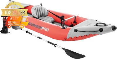 Intex Excursion Pro K1 Inflatable Kayak 1 Person Set Paddle Pump Seat 220lb PVC
