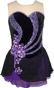 [Zagitova] Ice Figure Skating Dress for Girls Patchwork Women Applique Competition Dance Outfits with Shiny Rhinestone