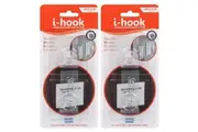 2x 2pc I-Hook Multi-Surface Wall Adhesive 6.8x2cm Memo Note Clip Message Holder
