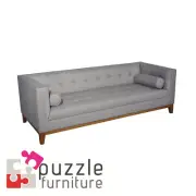 Calvin 3 seater in Cadet Grey Fabric Lowline Contemporary Sofa