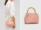 New Oroton Gretel Rosewood Pink Mini Lambskin Leather Top Handle shoulder bag