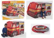 Kids Pop Up Tent Fire Engine Children Play Tent Playhouse for Indoor Outdoor