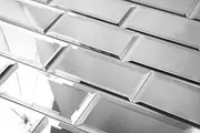 Diflart Peel and Stick Mirror Backsplash, Silver, 3x6 Inch, Beveled Mirror Subway for Kitchen Bar Bathroom Wall Tile (5 Sq.ft, 40 Pcs)
