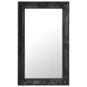 Elegant Black Baroque Style Wall Mirror 50x80 cm Vintage Home Decor