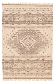 Vintage Hand Woven Kilim Rug 5'0" x 7'8" Traditional Wool Carpet