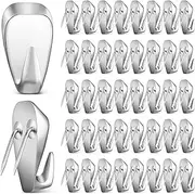LEIFIDE Cubicle Hooks Fabric Panel Wall Hooks Cubicle Clips Picture Hangers for 40 Lbs Office Home Kitchen Room Board Hanging Supplies(Silver,40 Pieces)