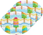 Summer Wave Pattern Popsicle Colorful Absorbent Clean sponges Magic Eraser All-Purpose Decorative Kitchen sponges for Washing Dishes New Home Essentials (3 Count)
