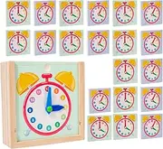 Abaodam Clock Teaching Montessori Clock Activity Kindergarten Learning Activities Early Education Learning Device Time Teaching Early Development Wood