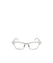 Logo cat eye frame flat lens 53 White