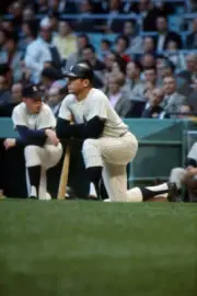 Mickey Mantle of the New York Yankees on deck at Yankee Stadium ci- Old Photo 7