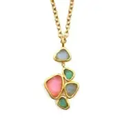MICHAEL VINCENT MICHAUD Pebbles Dangle Glass Necklace 5021 MI