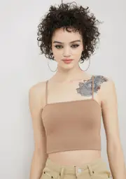 Almond Next To You Cropped Tank Top