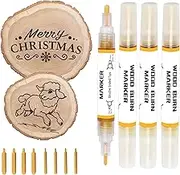 1DFAUL Wooden Burning Marker, 4PCS Scorch Pen for Wood Burn, Double Sided Art Wood Burn Paste Marker, Accurately & Easily Burn Designs on Wood & Crafts, Suitable for Beginners DIY Wood