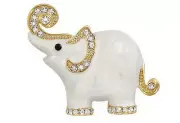 White elephant vintage pin brooch