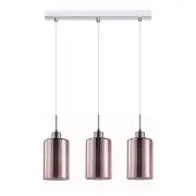 Espejo 3 Dotted Glass Pendant Lights - Linear Base - Rose Gold