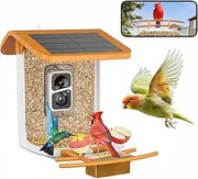 Bird Feeder with Camera - Identifies 11,000+ Bird Species, Full Color & Infrared Night Vision, Solar Powered, Auto Video Capture & Instant Alerts, IP65 Waterproof, 1.8L Large Capacity,White