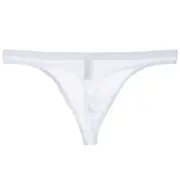 Men G-string See-through Mesh Slim Fit Transparent Thin Anti-septic Low Waist Pornographic Men Underpants Men Garment XL White