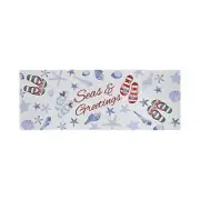 St Nicholas Square "Seas & Greetings" Ocean Beach Theme Holiday Table Runner NWT