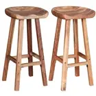 NNEVL Bar Stools 2 pcs Solid Acacia Wood