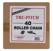 Tru-Pitch TRC40-MD Pre-Stretched Carbon Steel Roller Chain 1/2 in. x 10 ft.