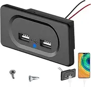 RV USB Socket | Wall Socket with USB Ports RV Panel Outlet with 2 Charging Ports - High Speed Car Powering Outlet RV USB Charging Port for Buses RV Ships