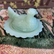 Mosser Glass USA Mini Hen on Nest JADE / JADEITE - Salt Well 3" wide