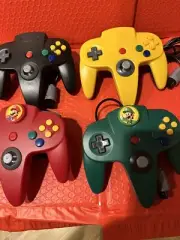 4 New Nintendo 64 Controller Mario Red Luigi Green Pikachu Yellow Brand New