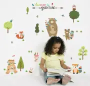 Cute Animal Removable Window Wall Stickers Kids Bedroom Nursery Wall Decal Decor