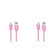 2PK Moki USB-A to USB-C SynCharge Cable 1 Meter iPhone/Android Soft Pink